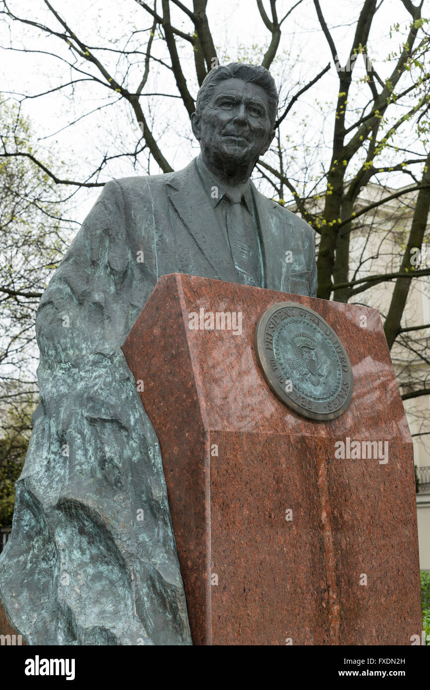 Ronald Reagan Denkmal von Władysław Dudek, Warschau, Polen, Europa Stockfoto