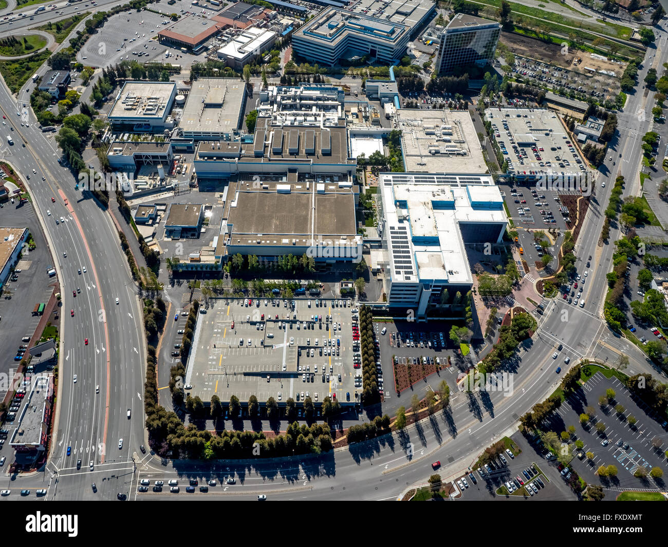 Intel-zentrale, Vishay Americas inc. Broadcom ca Technologies, Sophos, Santa Clara, Silicon Valley, Kalifornien, USA Stockfoto