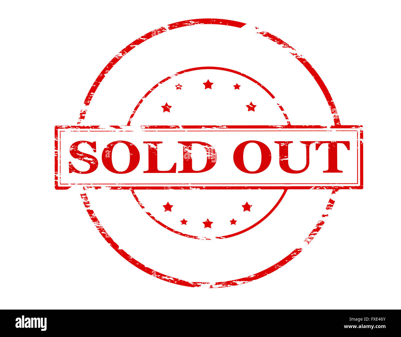 Stempel mit Text verkauft heraus innen, Vektor-Illustration Stockfoto