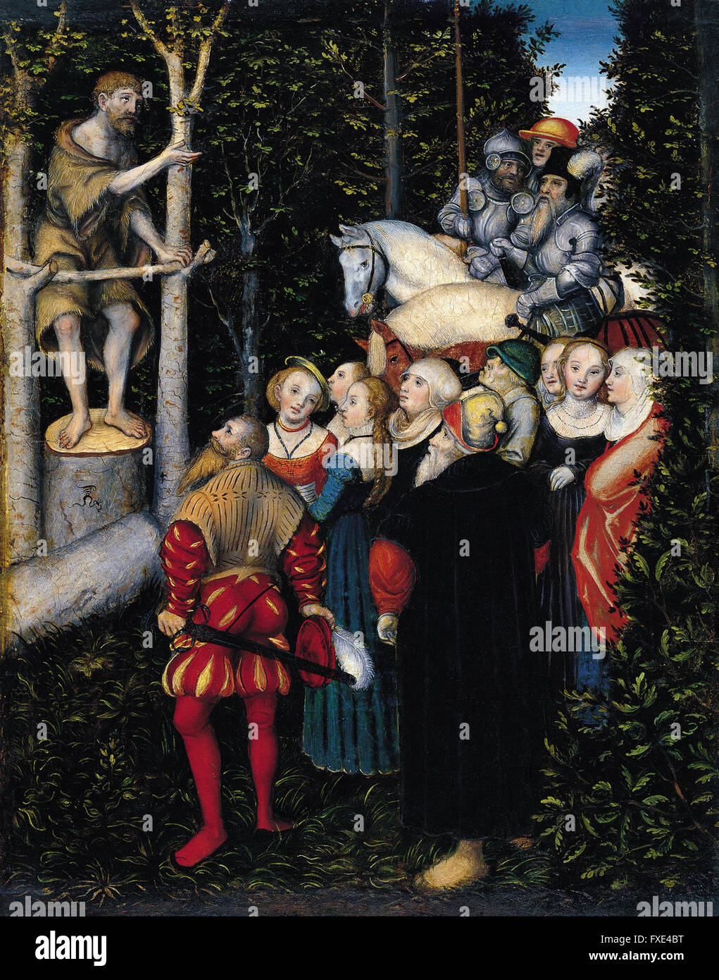 Lucas Cranach der ältere - die Predigt des Hl. Johannes des Täufers - Fundación Banco Santander Stockfoto