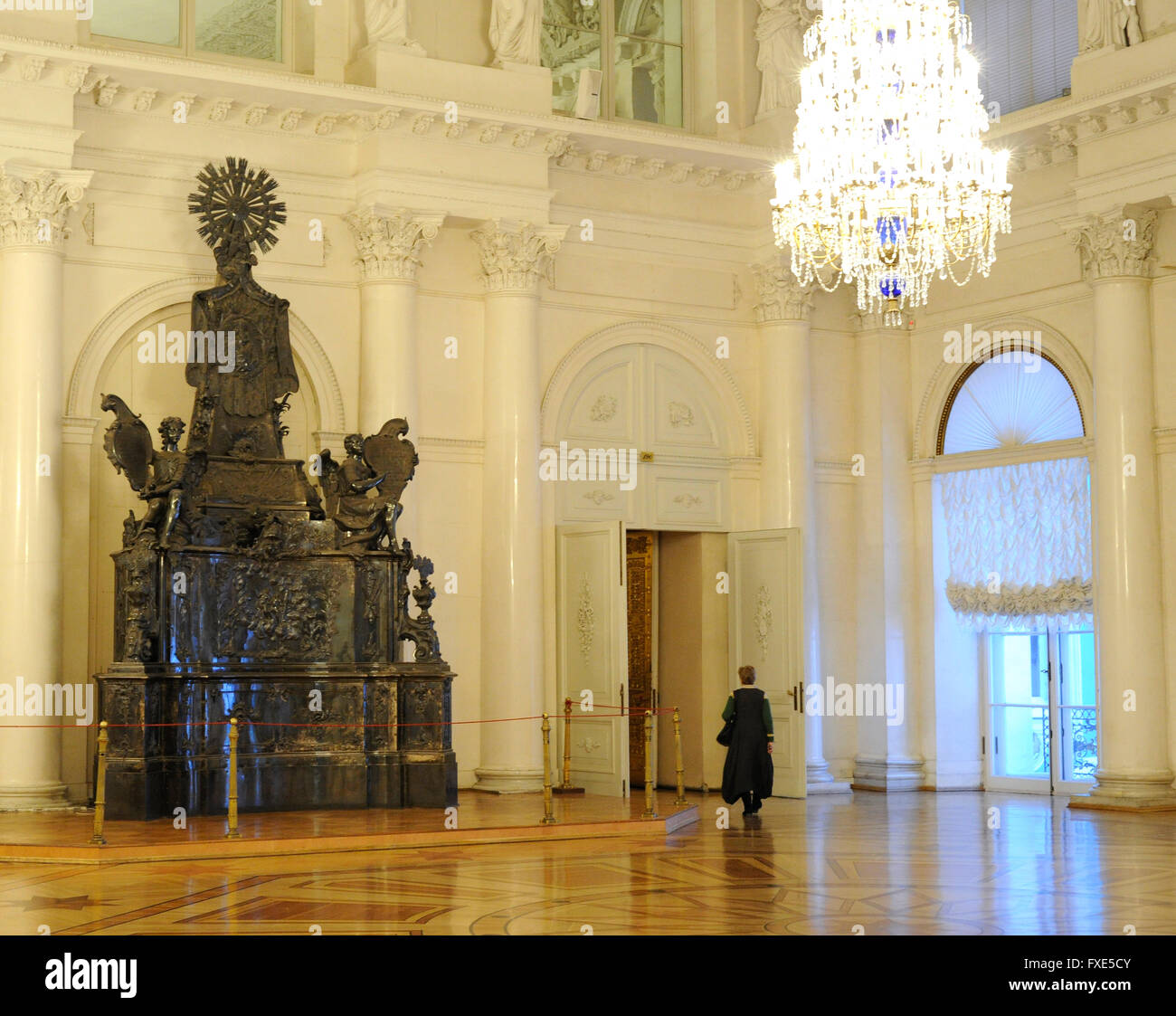 Die Eremitage. Zimmer Konzertsaal mit dem silbernen Grab von Alexander Nevsky. Sankt Petersburg. Russland. Stockfoto