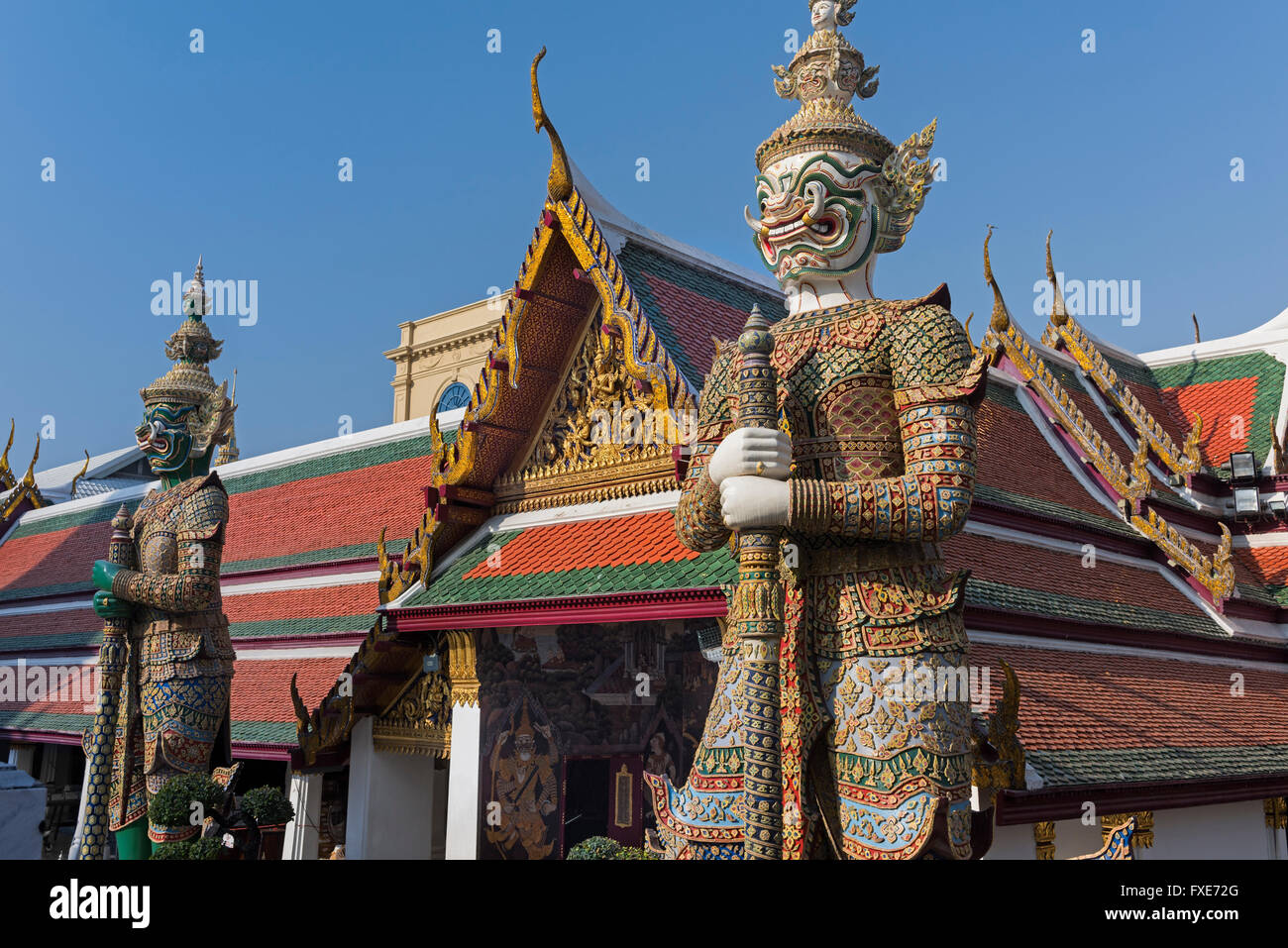 Yaksha Wachen Wat Phra Kaew Grand Palace Bangkok Thailand Stockfoto