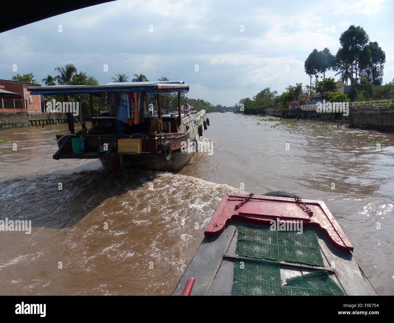 Vietnam Mekong Flussdelta, Flussschifffahrt Stockfoto
