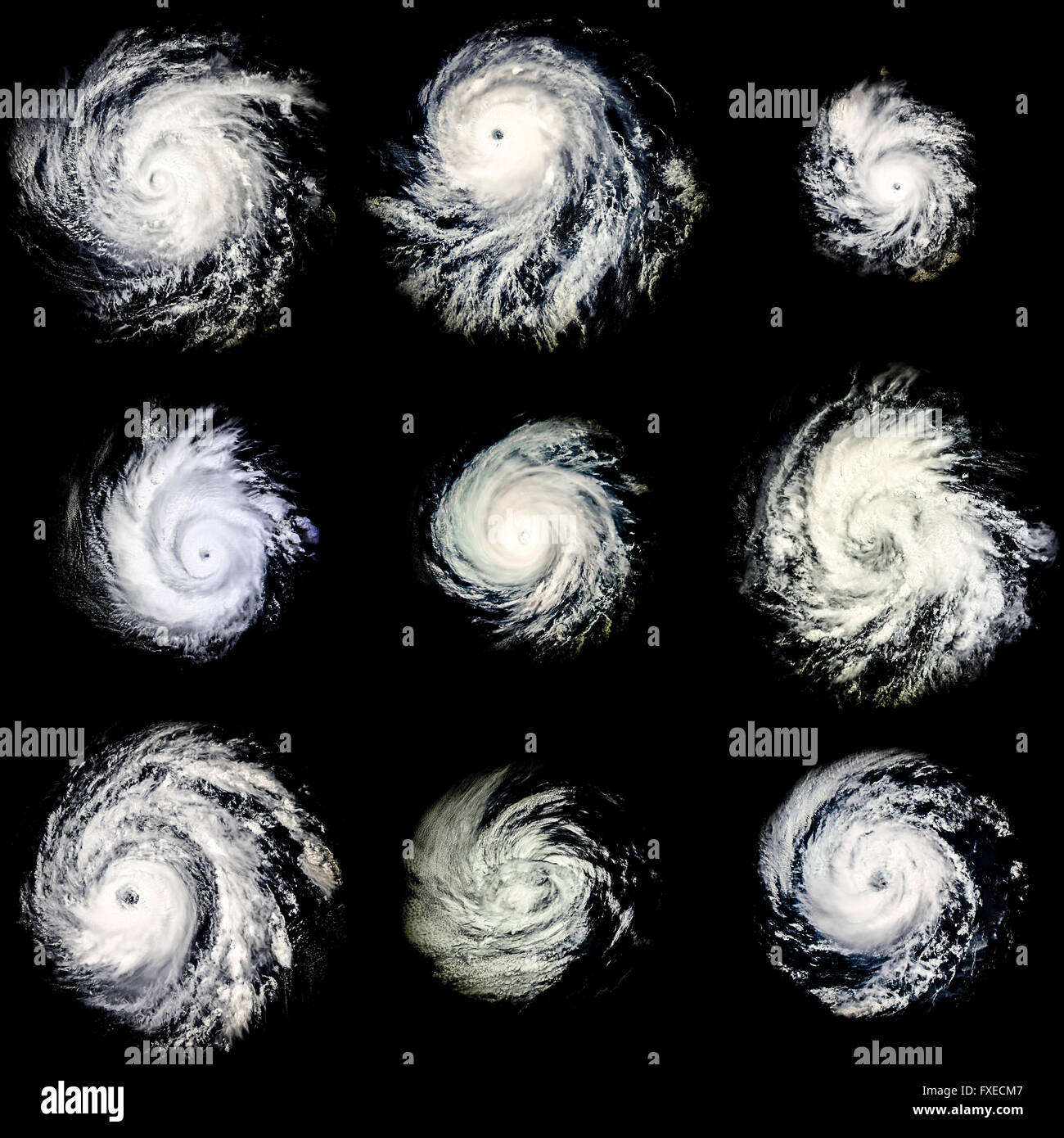 Globale Sturm isoliert Kollektion Space Wirbel. Stockfoto
