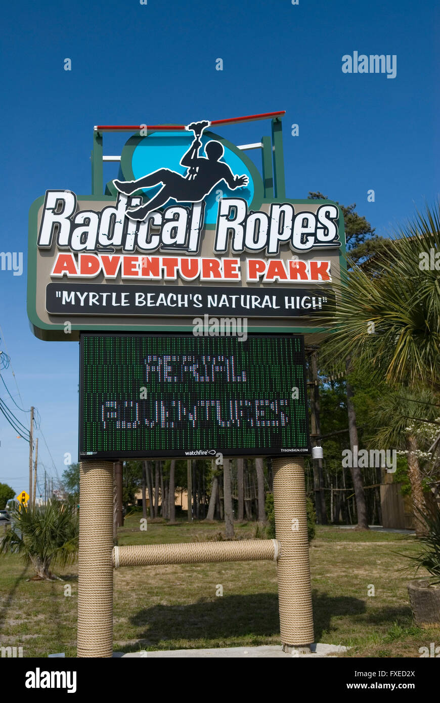 Radikale Seile Abenteuer Park Myrtle Beach SC USA Stockfoto