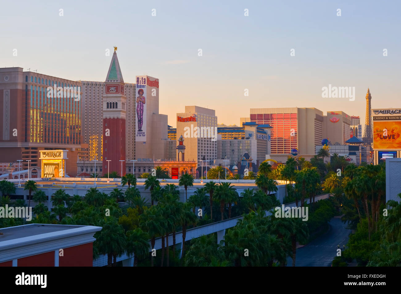 Las Vegas bei Sonnenaufgang Stockfoto