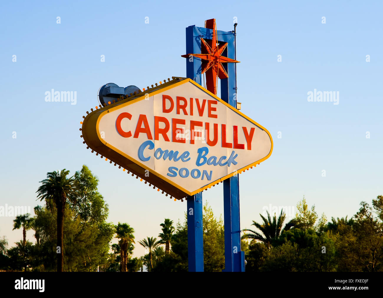 Leaving Las Vegas kommen wieder bald Zeichen Stockfoto