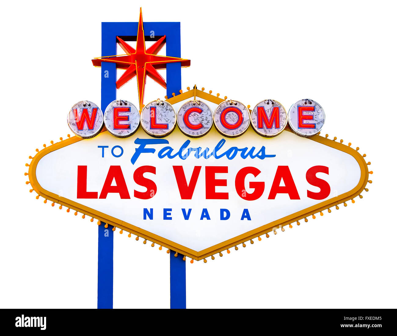 Willkommen Sie bei Fabulous Las Vegas isolierte Schild Stockfoto