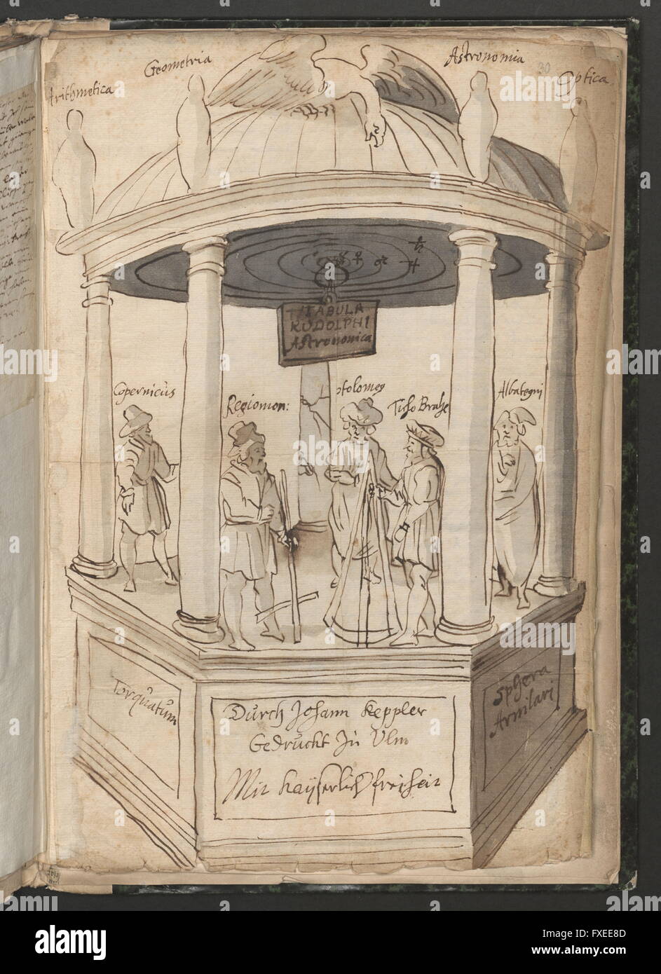 Cod. 9737d, fol. 39r: Briefe des Johannes Kepler: Berühmte Astronomen Und Personifikationen der Wissenschaften Stockfoto