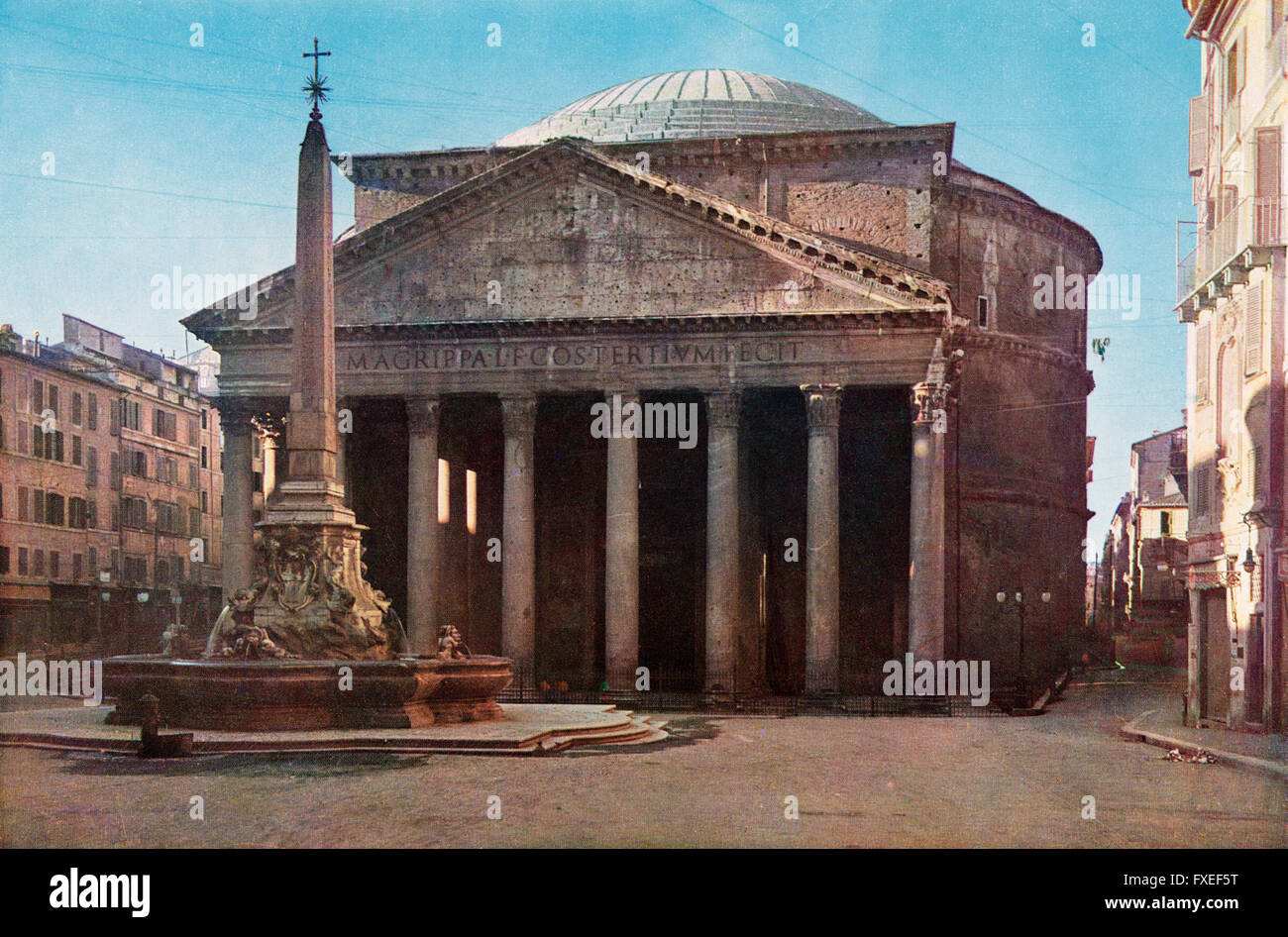 Das Pantheon in der Piazza della Rotonda, Rom, Italien.  Foto vom Anfang des 20. Jahrhunderts. Stockfoto