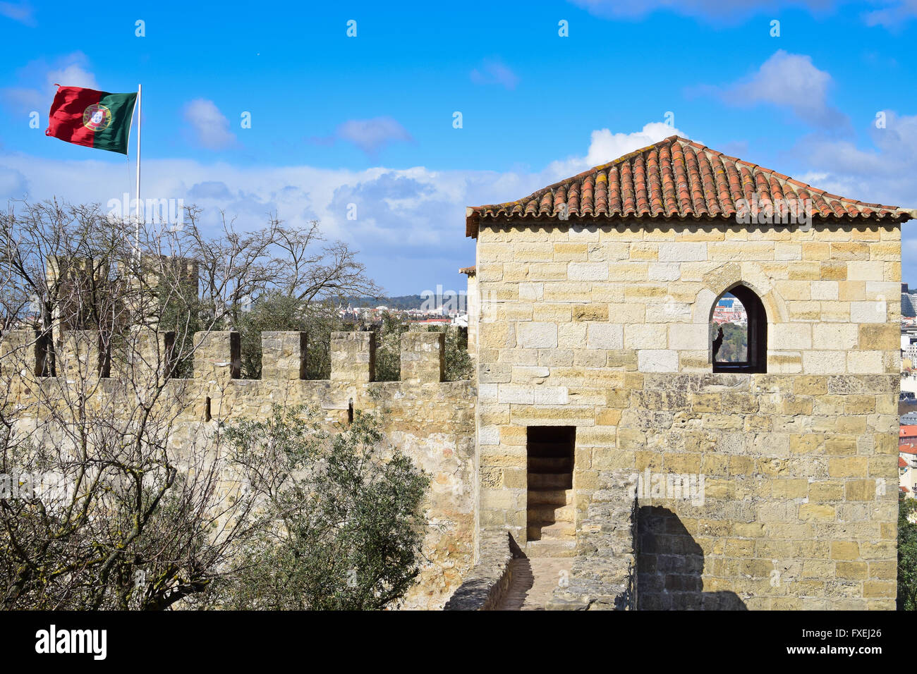 Castelo de Sao Jorge in Lissabon, Portugal Stockfoto