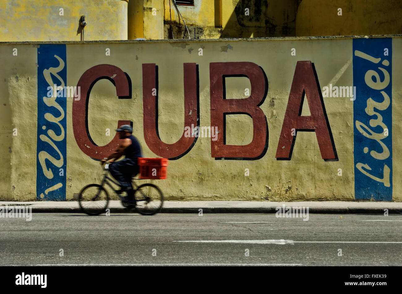 "Viva Cuba Libre" Wandbild. Havanna. Kuba Stockfoto