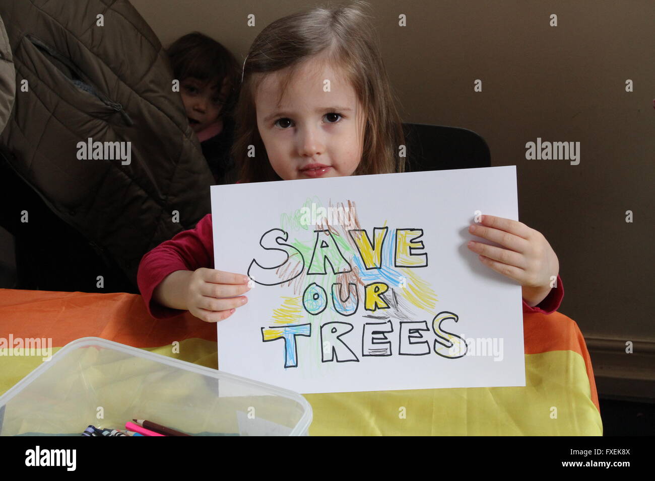 Caerphilly grüne Feld protest Stockfoto