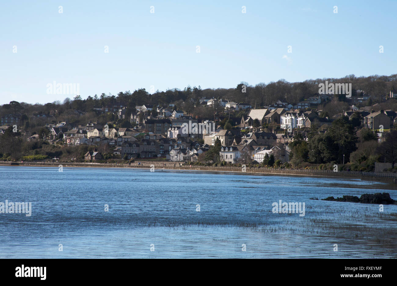 Grange-über-Sande an der Mündung des The River Kent Morecambe Bay Cumbria England Stockfoto