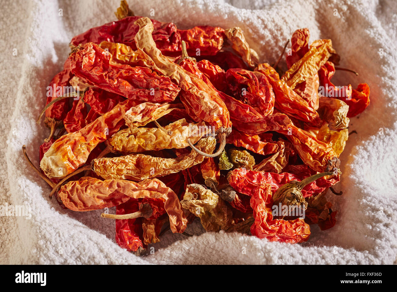 Getrocknete Shishito Paprika aus der Bauernmarkt in Phoenix, Arizona, USA Stockfoto