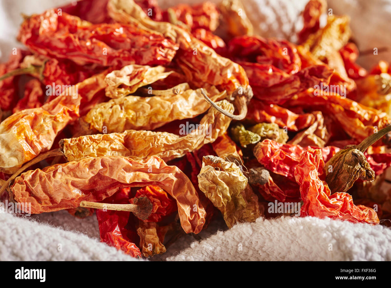 Getrocknete Shishito Paprika aus der Bauernmarkt in Phoenix, Arizona, USA Stockfoto