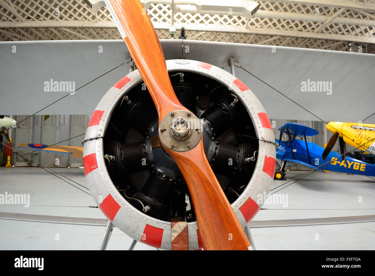 Oldtimer-Flugzeuge im Imperial War Museum, Duxford, Großbritannien Stockfoto