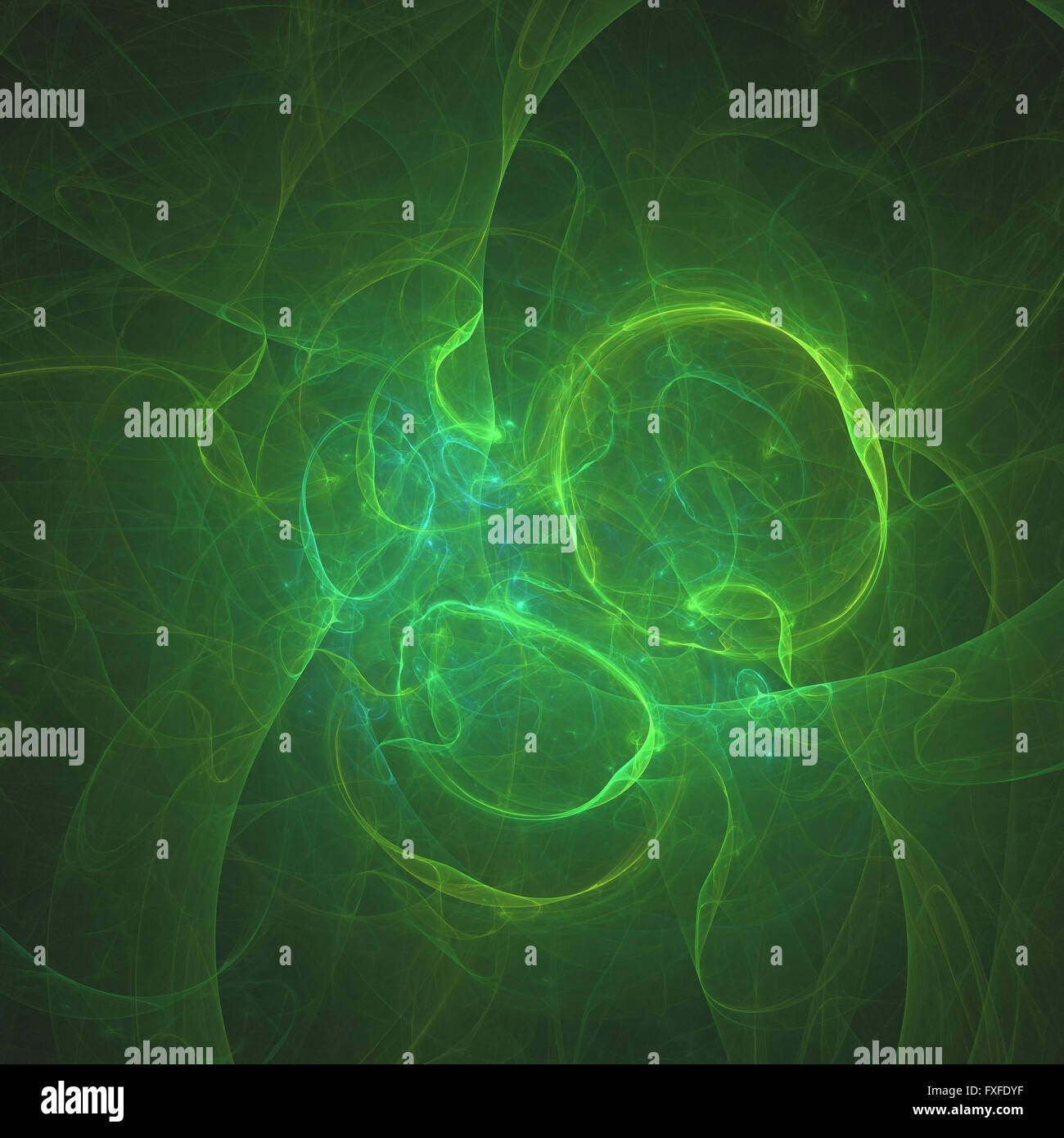 Abstrakt Grün fraktale Formen, Konzept der Biologie, Zelle Stockfoto