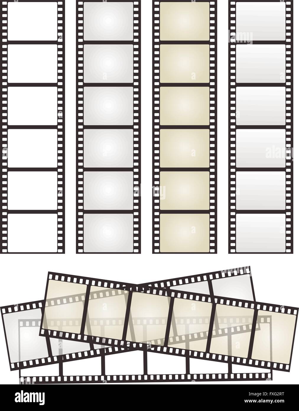 Satz von Filmstreifen mit Variation auf weiß für Ihr Design. Vektor-illustration Stock Vektor
