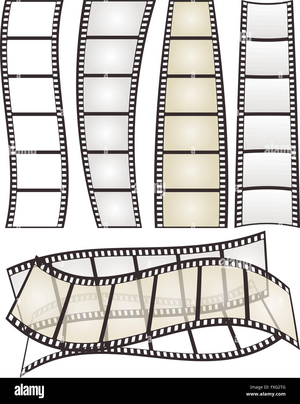 Satz von Filmstreifen mit Form Variation auf weiß für Ihr Design. Vektor-illustration Stock Vektor