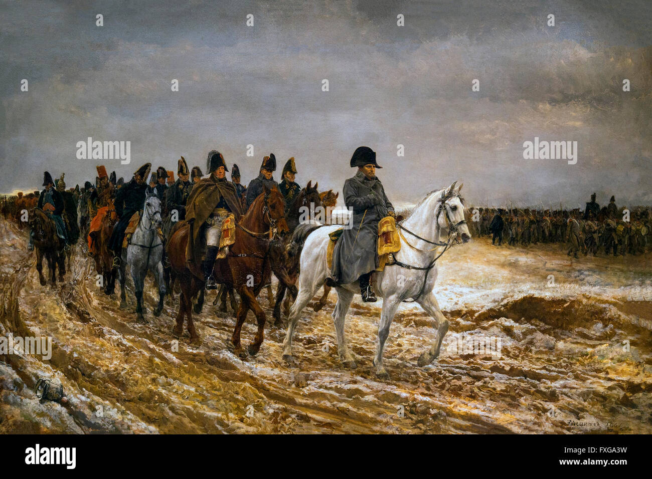 Kampagne von Frankreich, 1814, Campagne de France, von Ernest Meissonier, 1864, Kunstgalerie Musee d ' Orsay, Paris, Frankreich Stockfoto