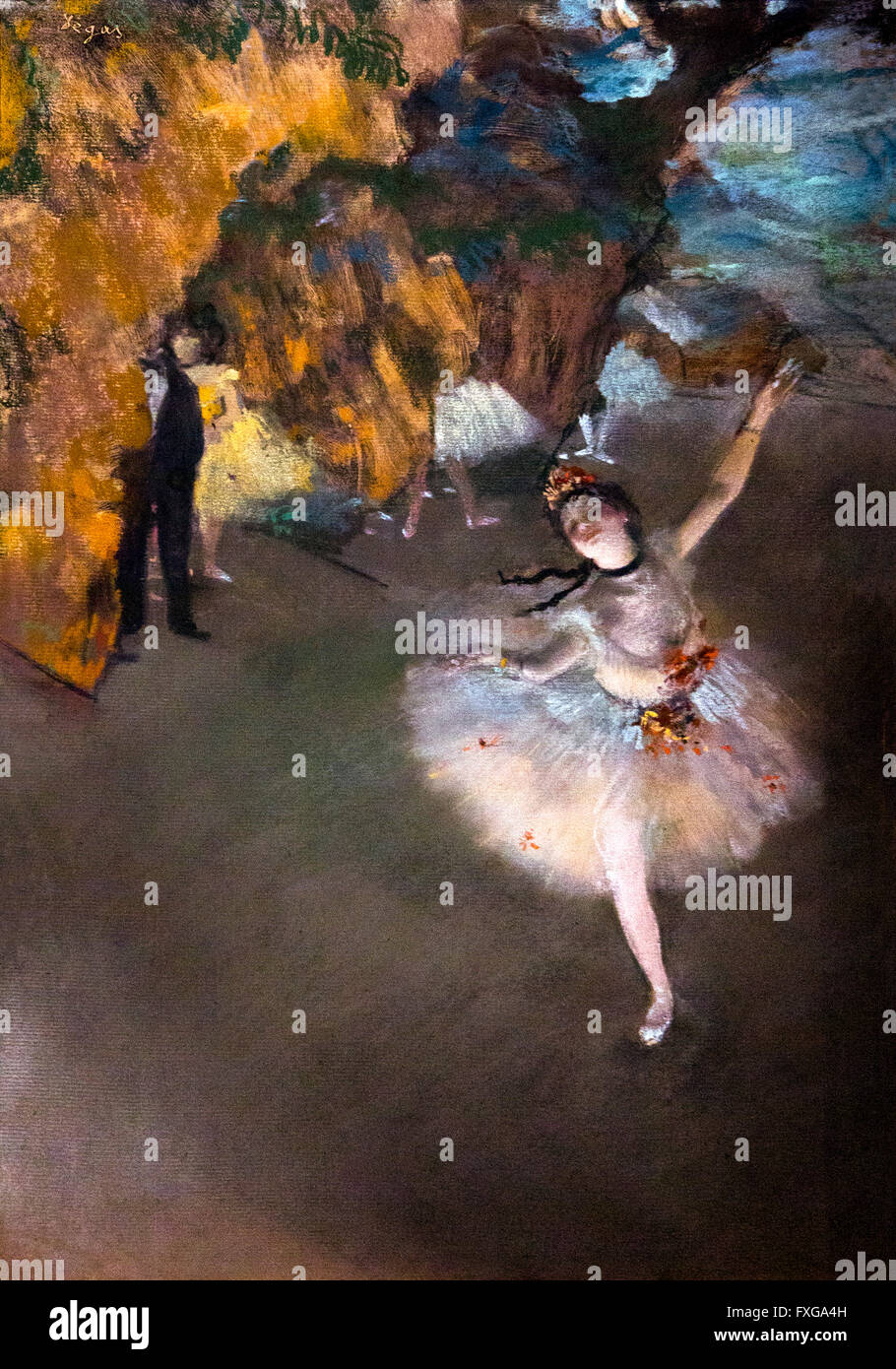 Tänzerin auf der Bühne, Ballett, l ' Etoile, von Edgar Degas, ca. 1876, Kunstgalerie Musee d ' Orsay, Paris, Frankreich, Europa Stockfoto