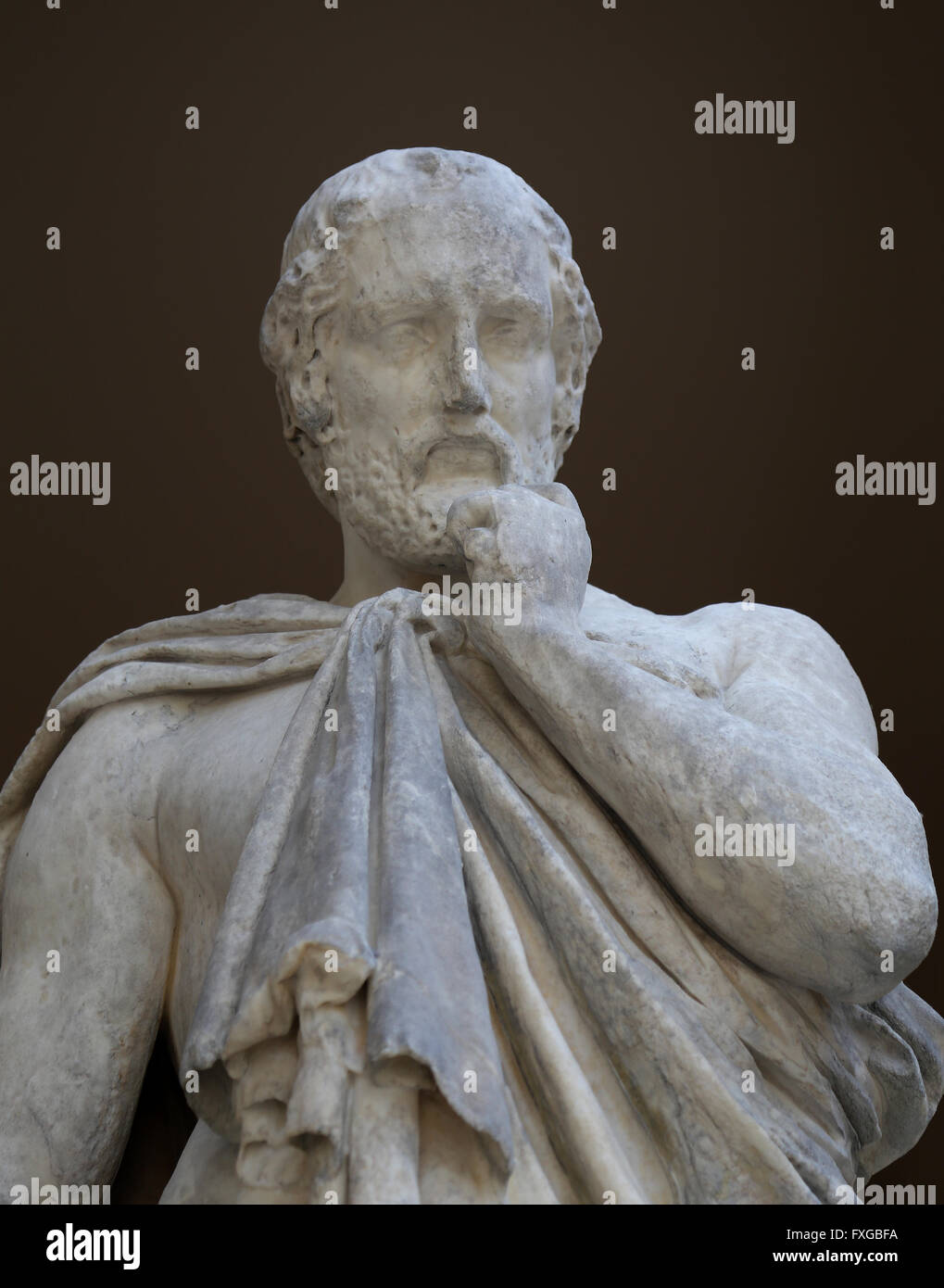 Phidias (480-430 v. Chr.). Griechischer Bildhauer. Statue des französischen Bildhauers James Pradier (1790-1852), Marmor (neoklassizistischen Stil). Louvre Stockfoto