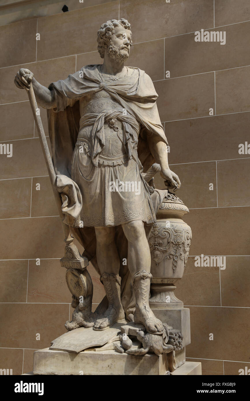 Hannibal Barkas (247-181 v. Chr.). Punische Feldherr aus Karthago. Statue von Sébastien Slodtz (1655-1726), 1704. Louvre Stockfoto