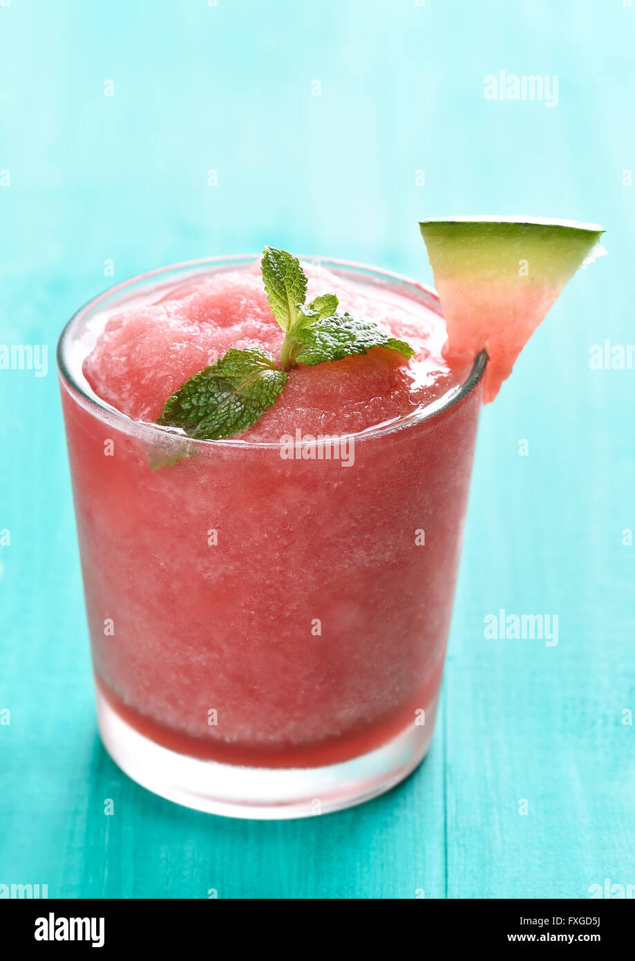 Sommer Dessert Wassermelone Sorbet im Glas Stockfoto
