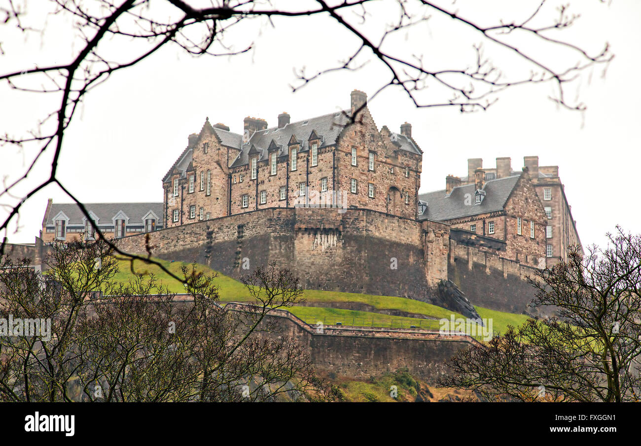 Bild des Edinburgh Castle in Schottland. Einige Geräusche. Stockfoto