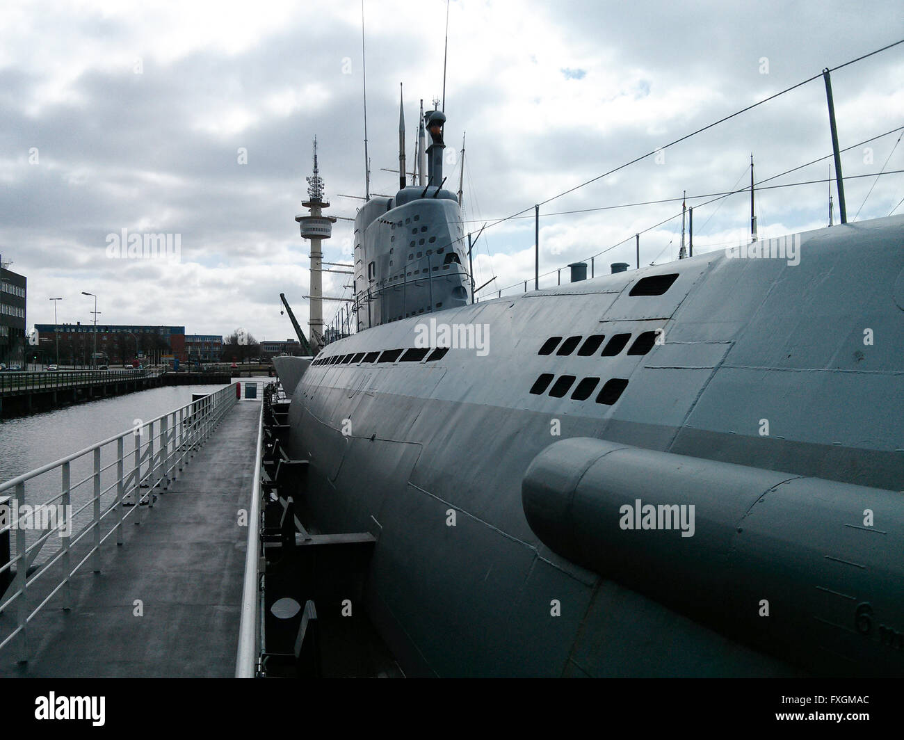 ein u-Boot im Hafen von Bremerhaven museum Stockfoto
