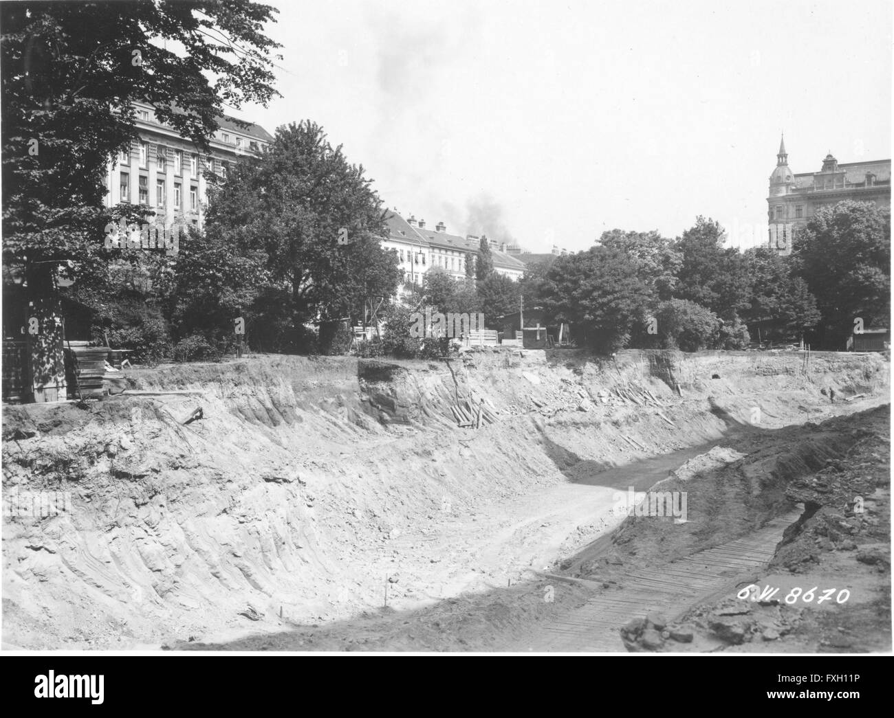 Bau Rathausbunker in Wien Stockfoto