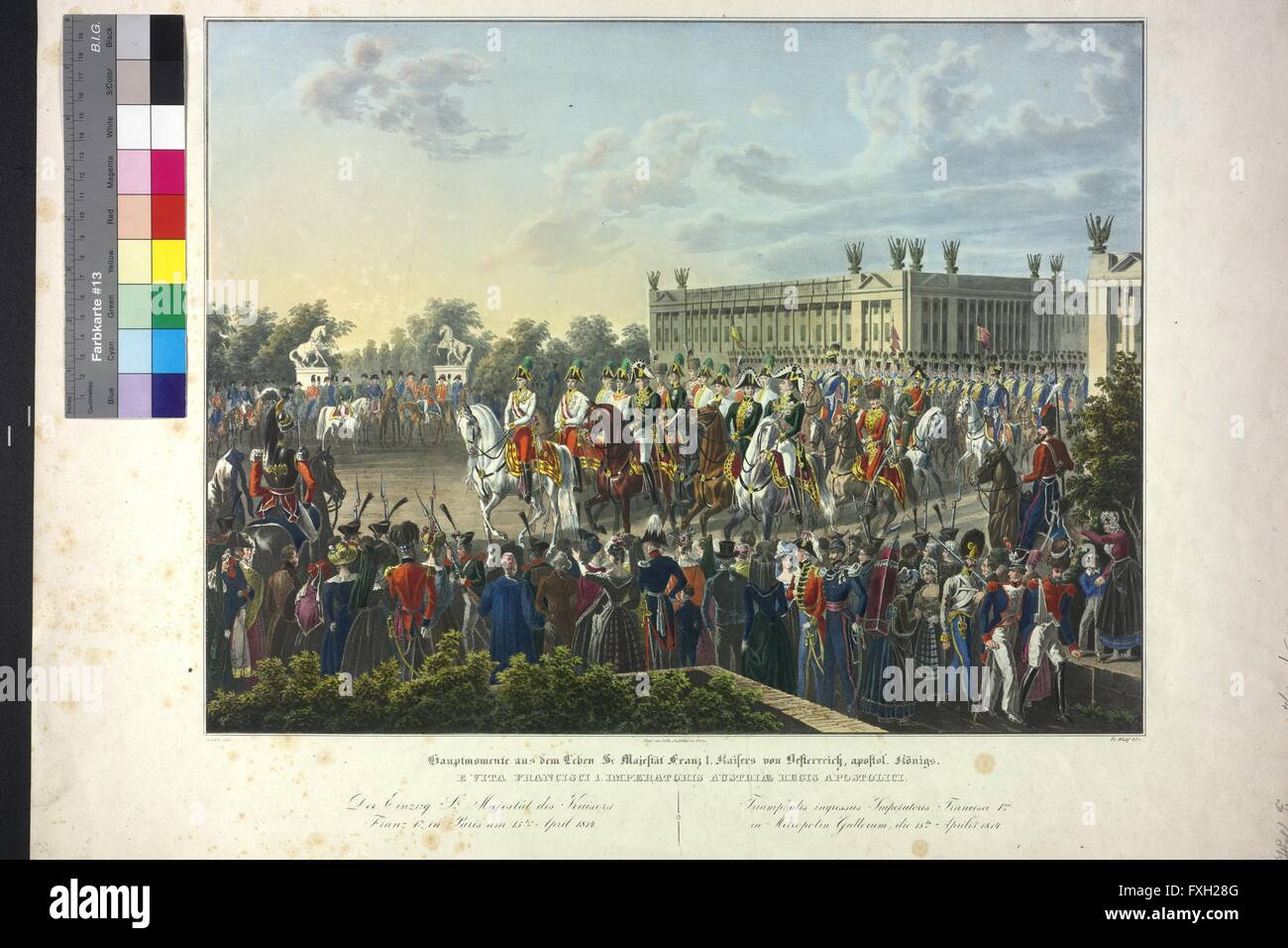 Der Einzug Sr. Majestät des Kaisers Franz I. in Paris bin 15. April 1814 Stockfoto