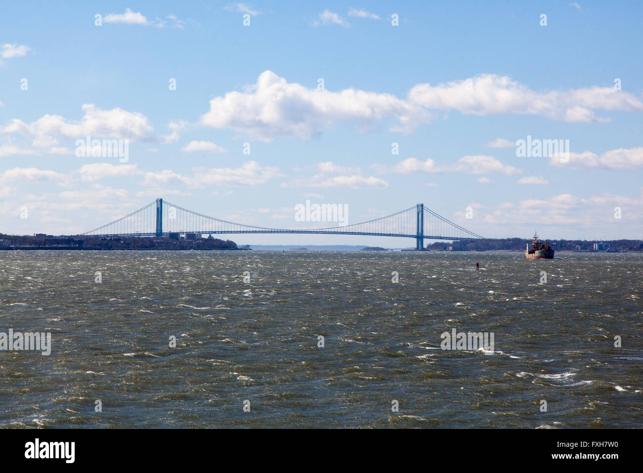 Verrazano-Narrows Bridge, New York, Vereinigte Staaten von Amerika. Stockfoto