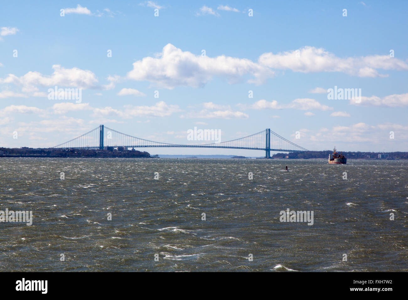 Verrazano-Narrows Bridge, New York, Vereinigte Staaten von Amerika. Stockfoto