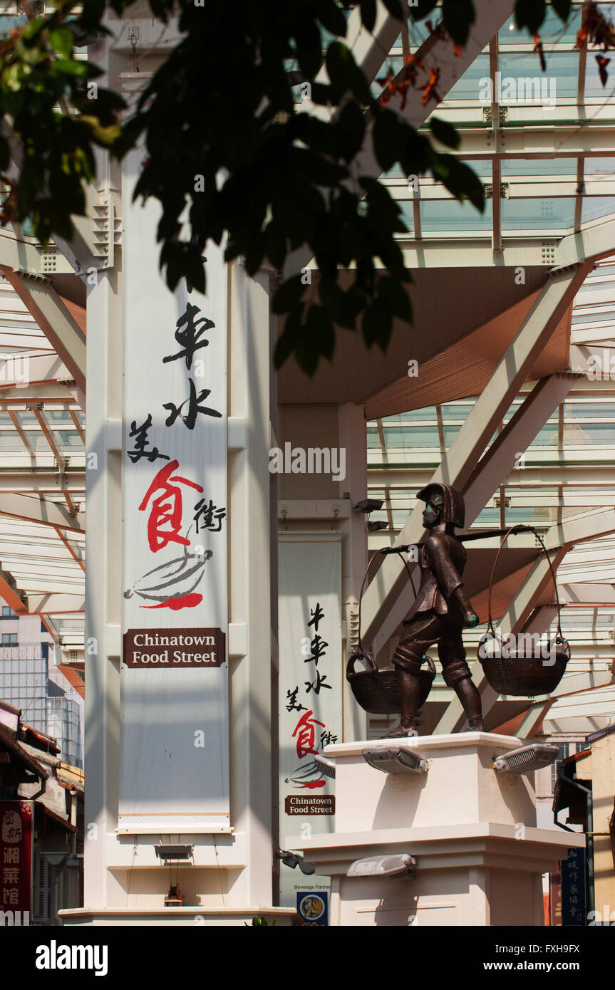 Lebensmittel-Straße in Singapurs Chinatown. Stockfoto