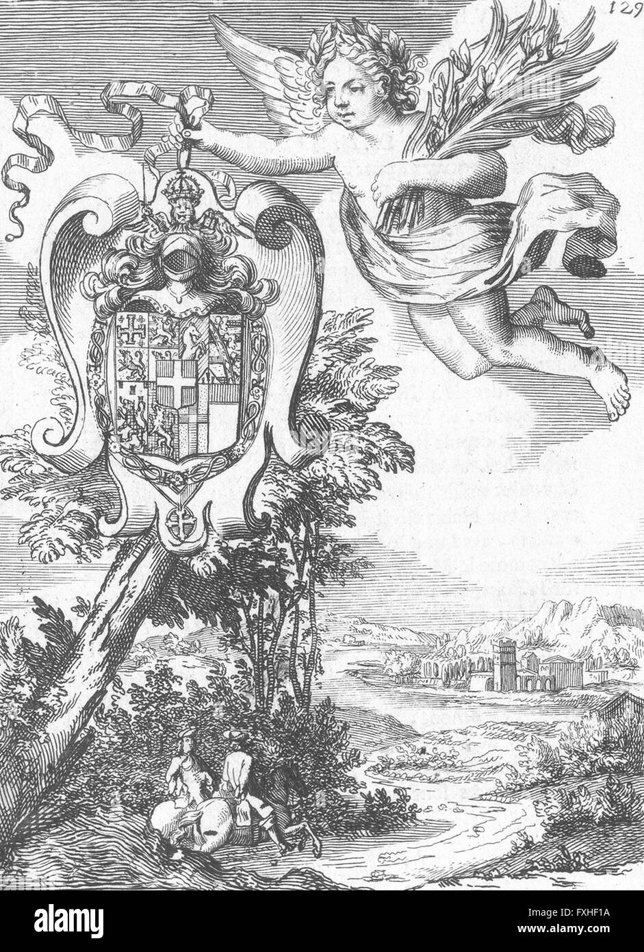 Frankreich: De Abbildung LXI: Savoy Heraldik: Mallet, antiken print 1683 Stockfoto