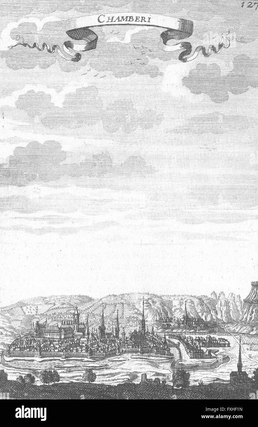 Frankreich: De: Chambery: Mallet, antiken print 1683 Stockfoto