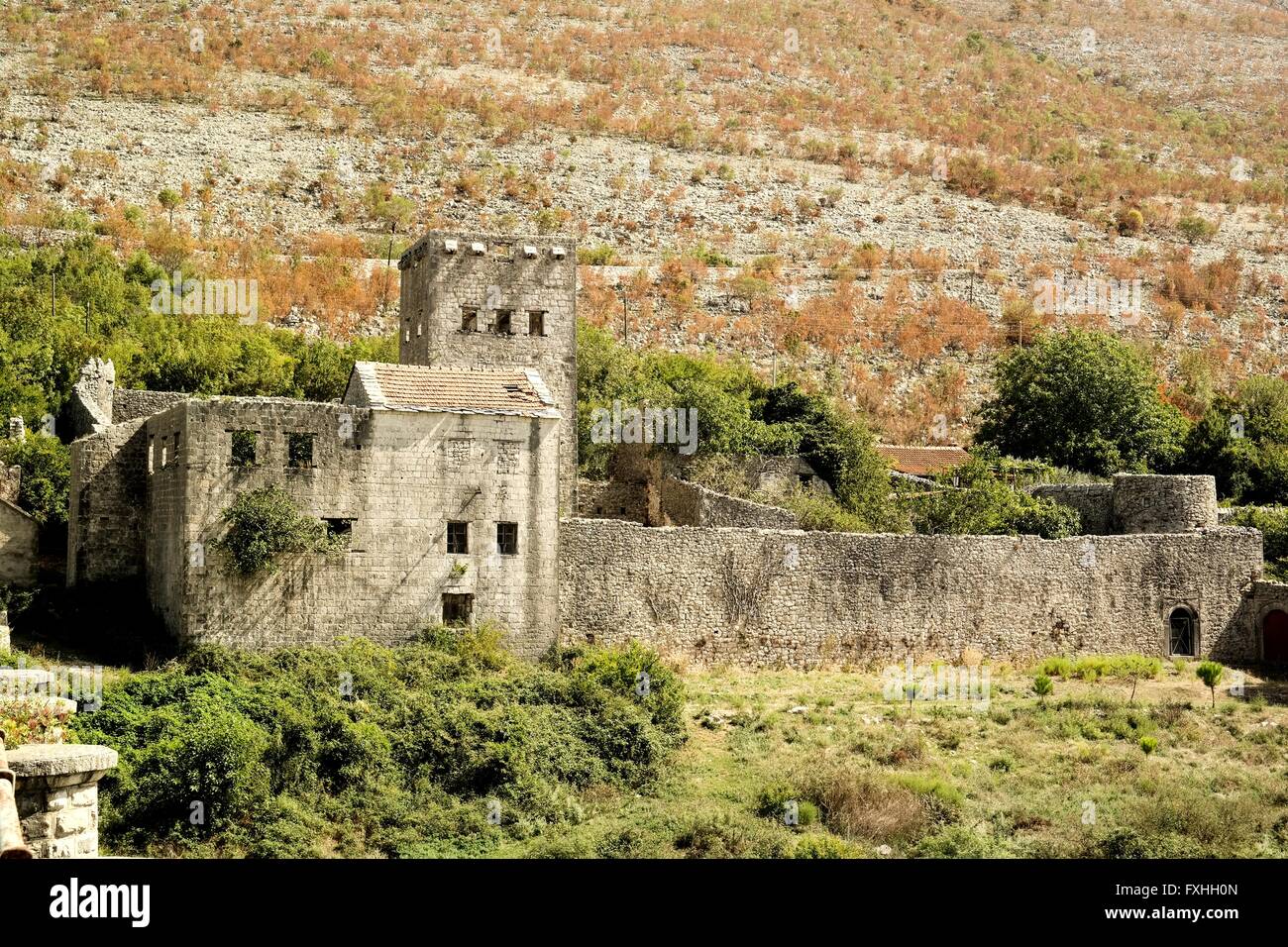 Burg in Staro Slano, Trebinje, Republika Srpska. Stockfoto