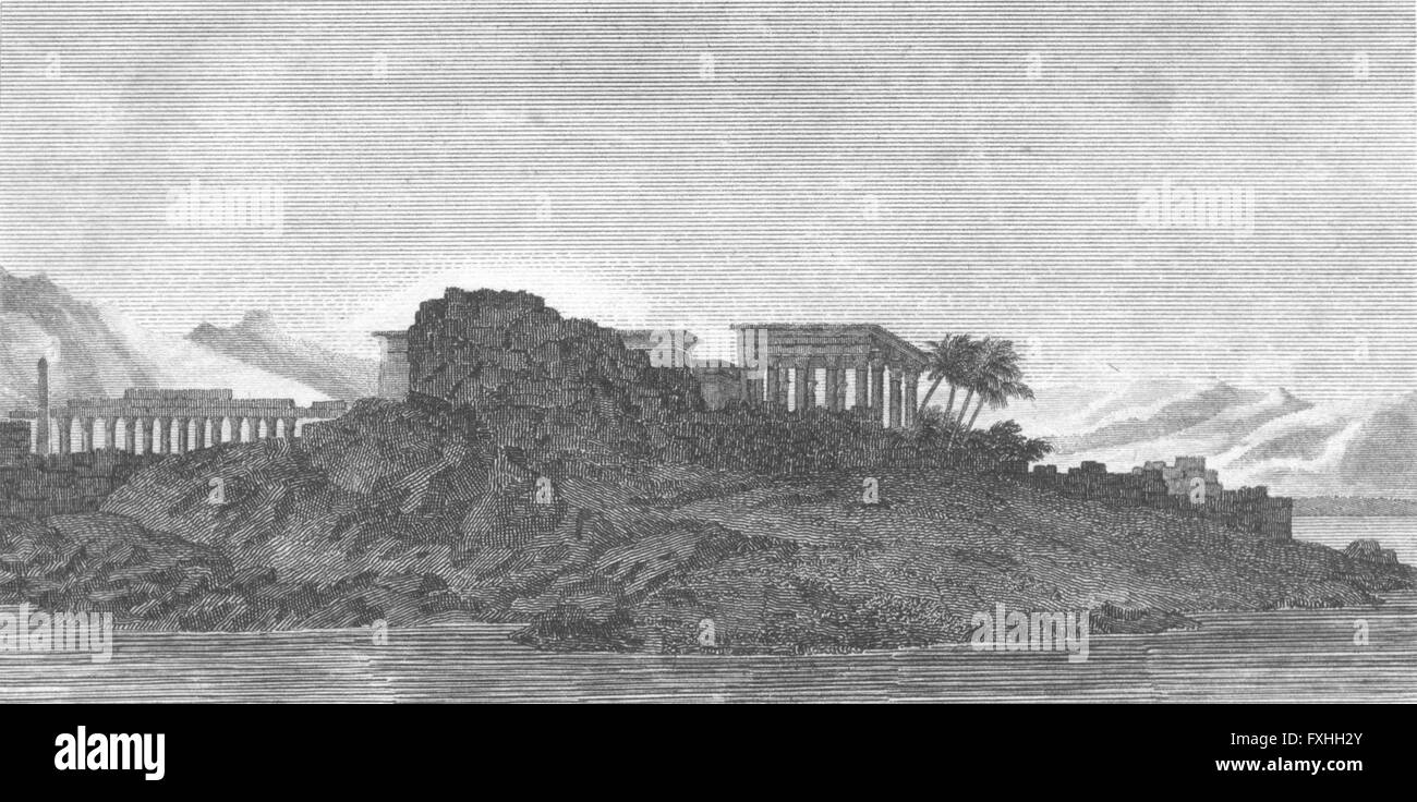 Ägypten: Ansicht von Philae bei Sonnenaufgang, antiken print c1780 Stockfoto