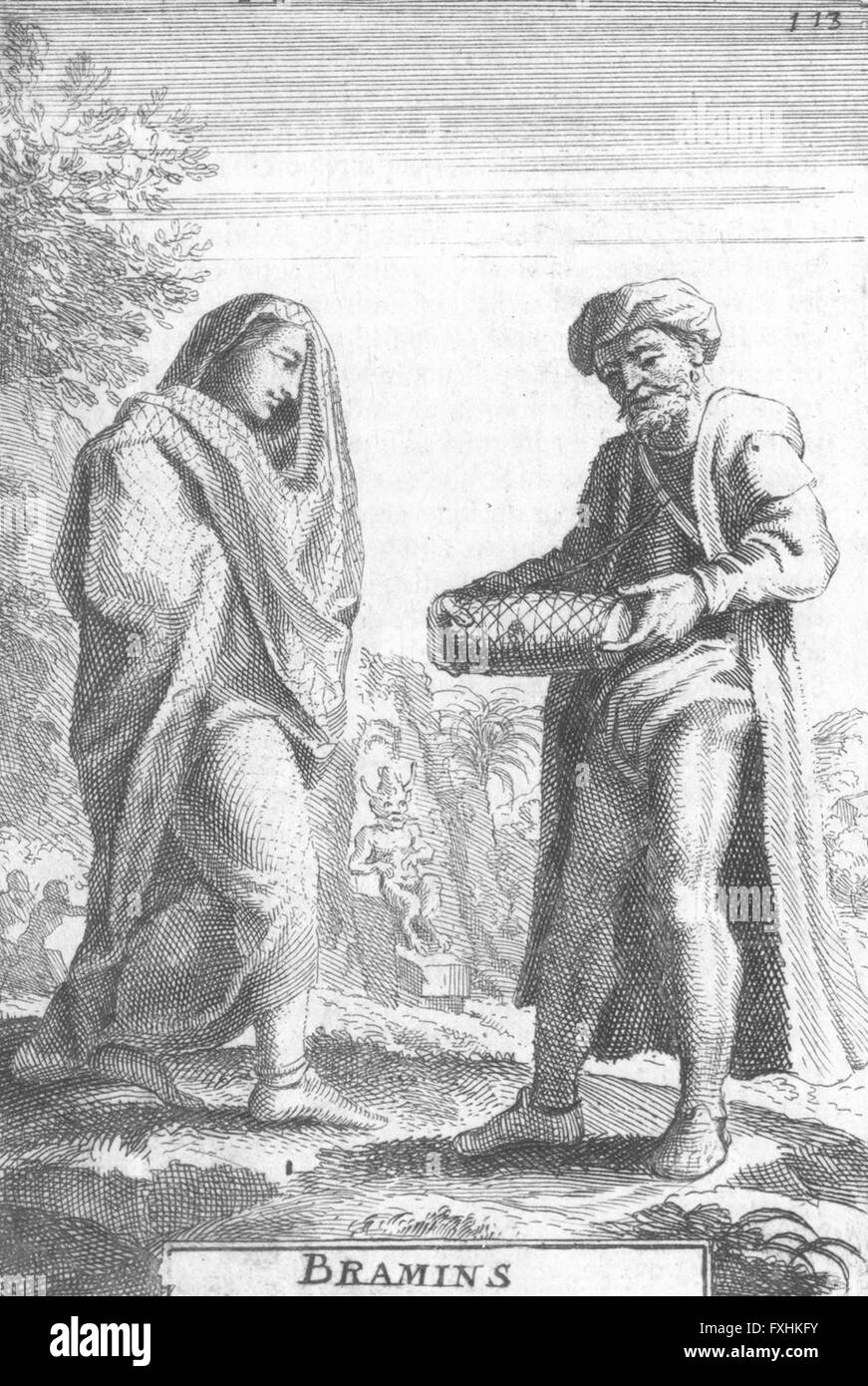 Indien: Brahmins, antique print 1683 Stockfoto