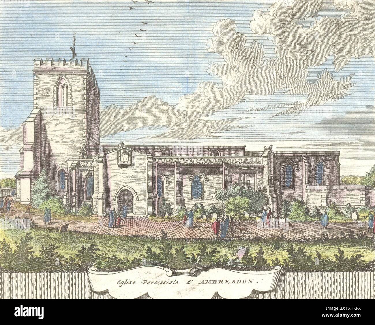 OXON: Eglise Paroissiale d' Ambrosden, antike print c1780 Stockfoto