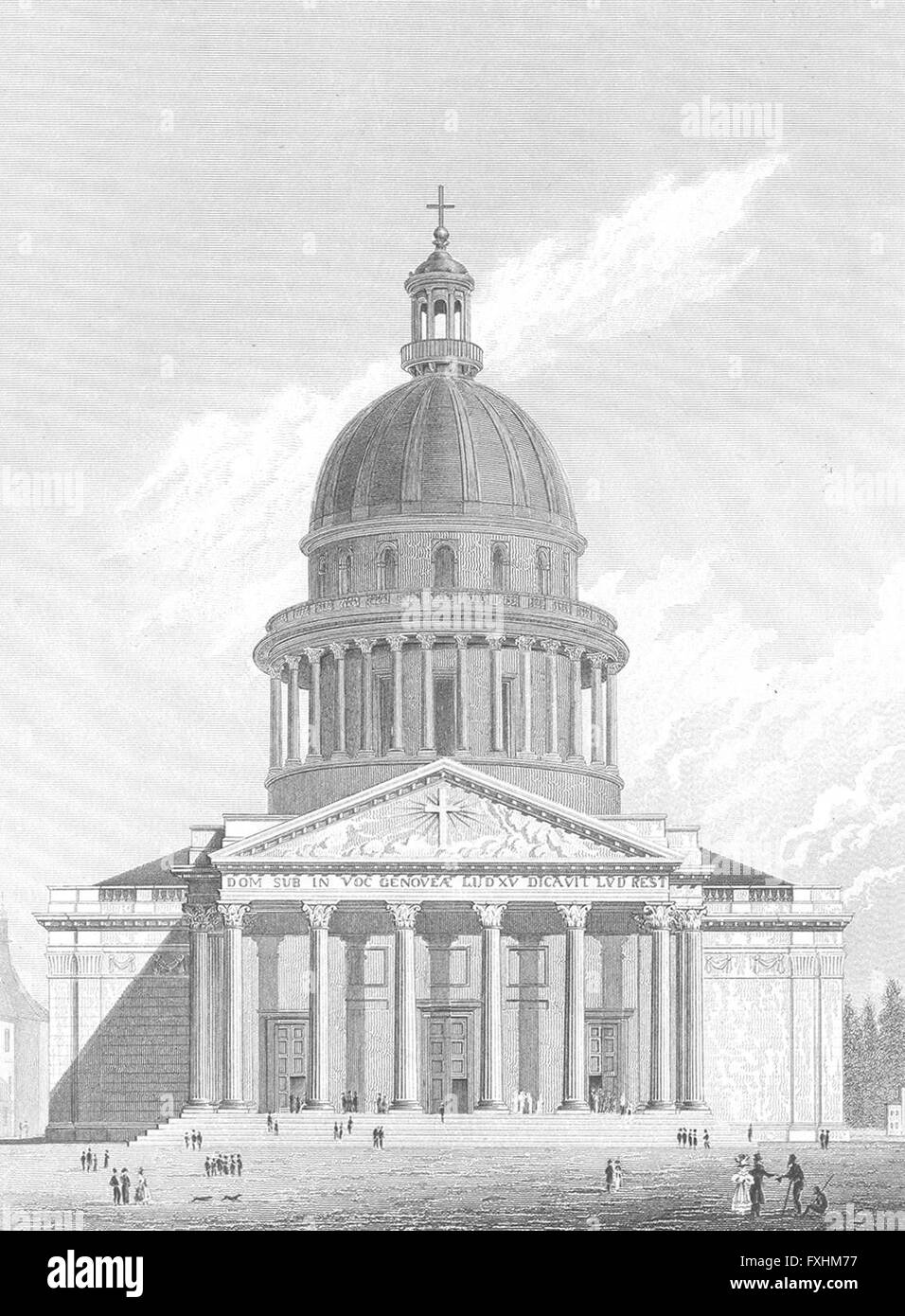 PARIS: Eglise De Ste Genevieve, antiken print 1829 Stockfoto