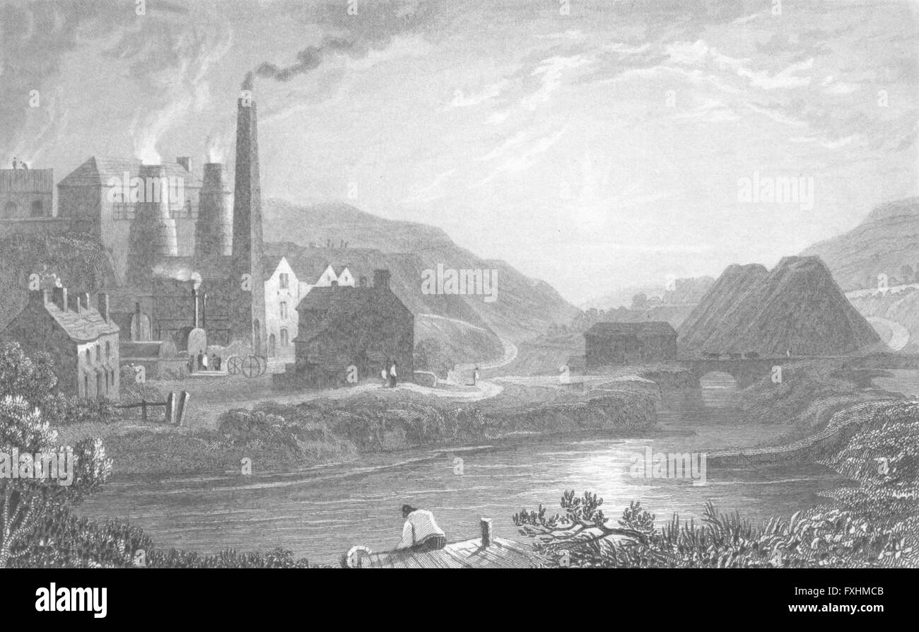MONMOUTHSHIRE: Coldbrook Vale: Gastineau Fabrik, antique print 1831 Stockfoto