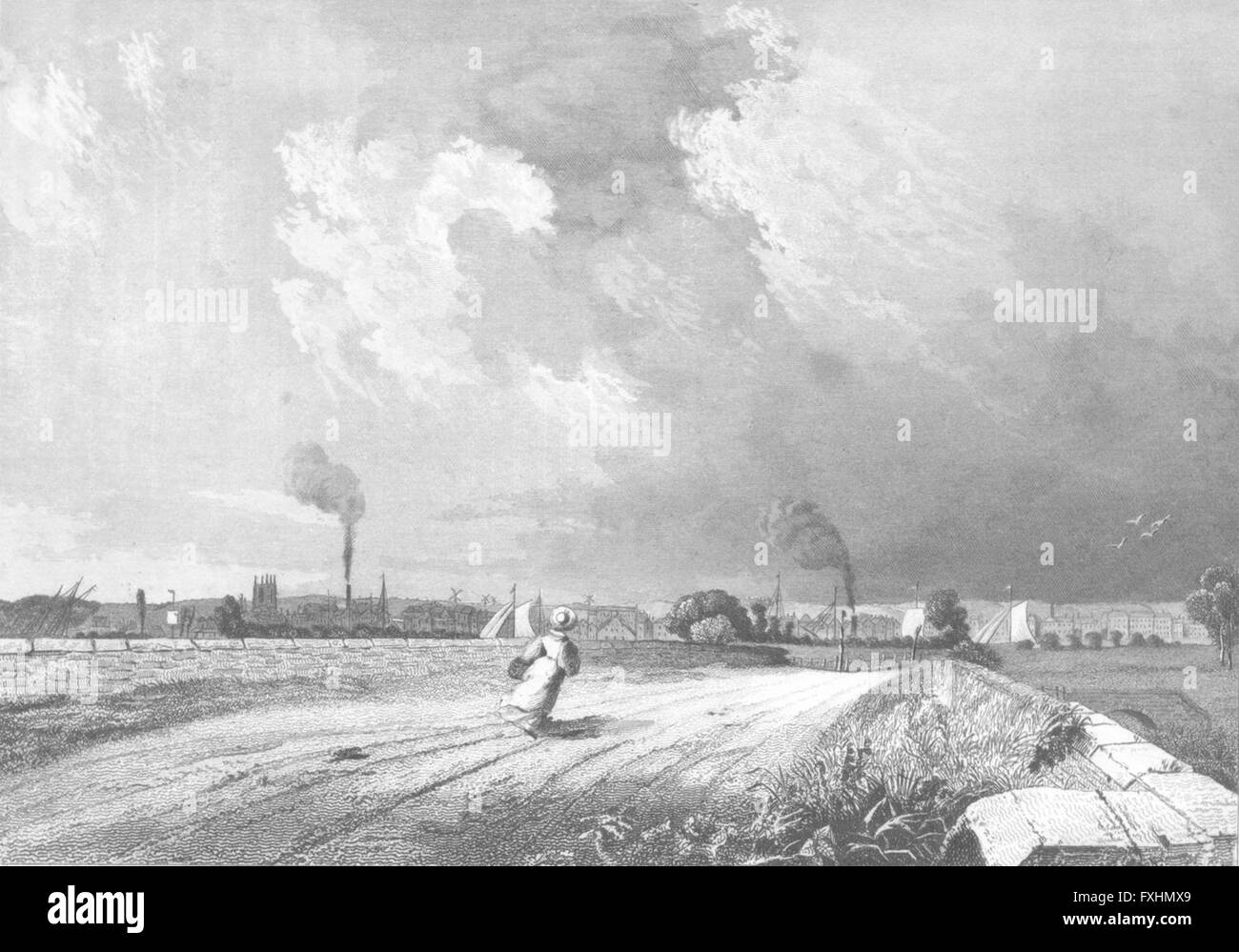 LINCS: Gainsborough Retford Straße: Saunders, antique print 1836 Stockfoto