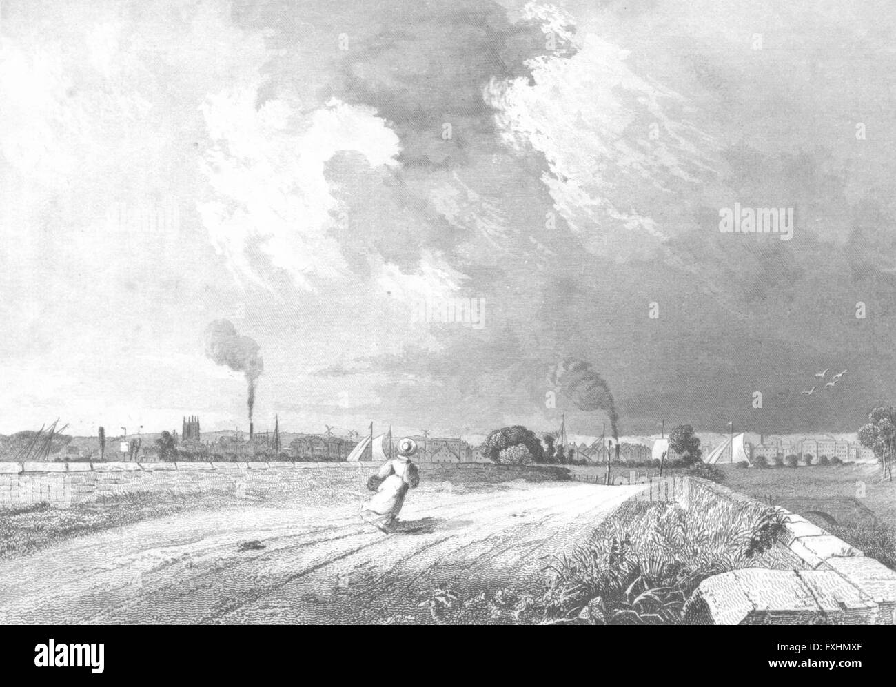 LINCS: Gainsborough Retford Straße: Saunders, antique print 1836 Stockfoto