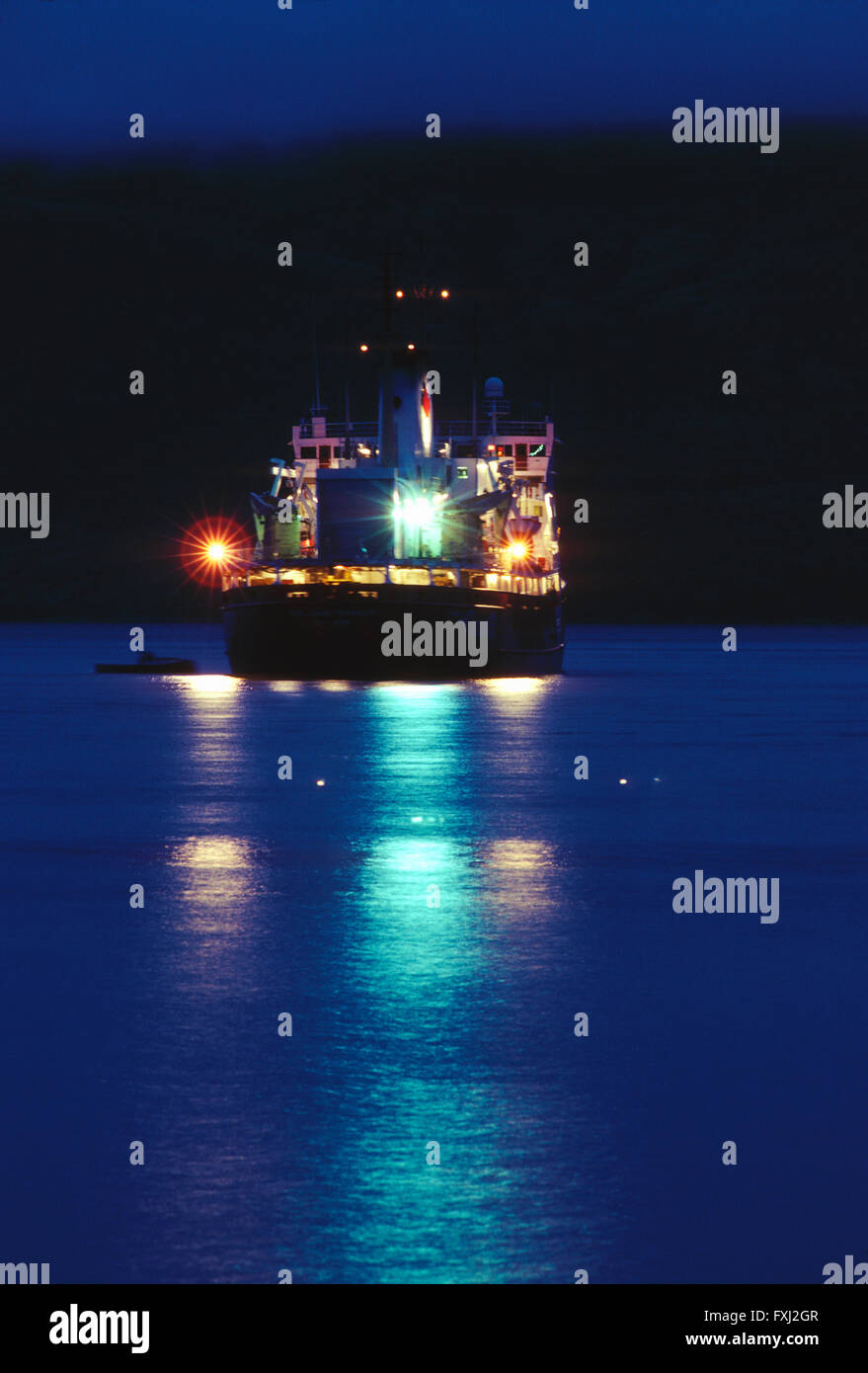 Abenddämmerung Blick; jährliche Versorgungsschiff; E240px; Baffin-Insel; Nunavut; Kanada Stockfoto