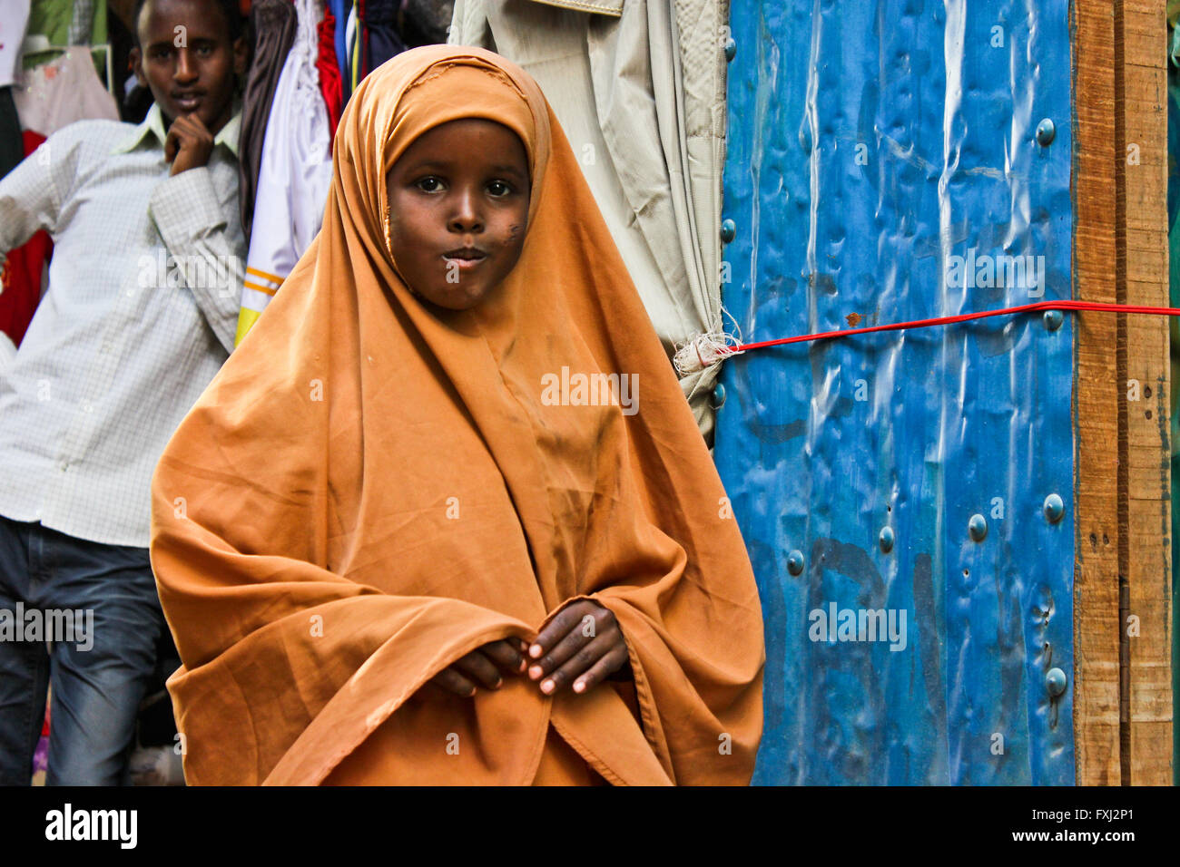 Somalische moslemisches Mädchen herein Flüchtlingslager in Kenia Stockfoto