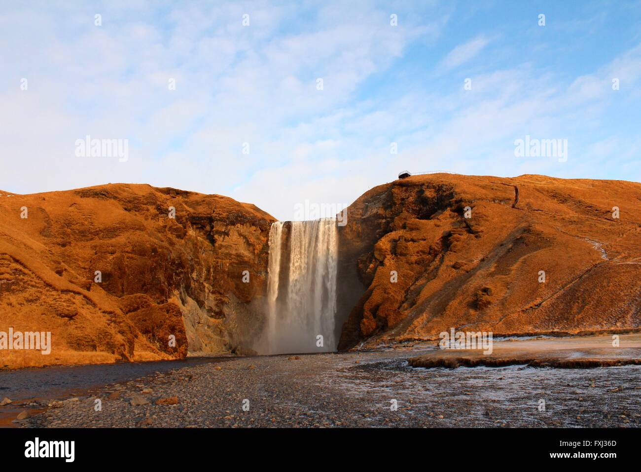 Skogafoss Wasserfall in Island. Stockfoto