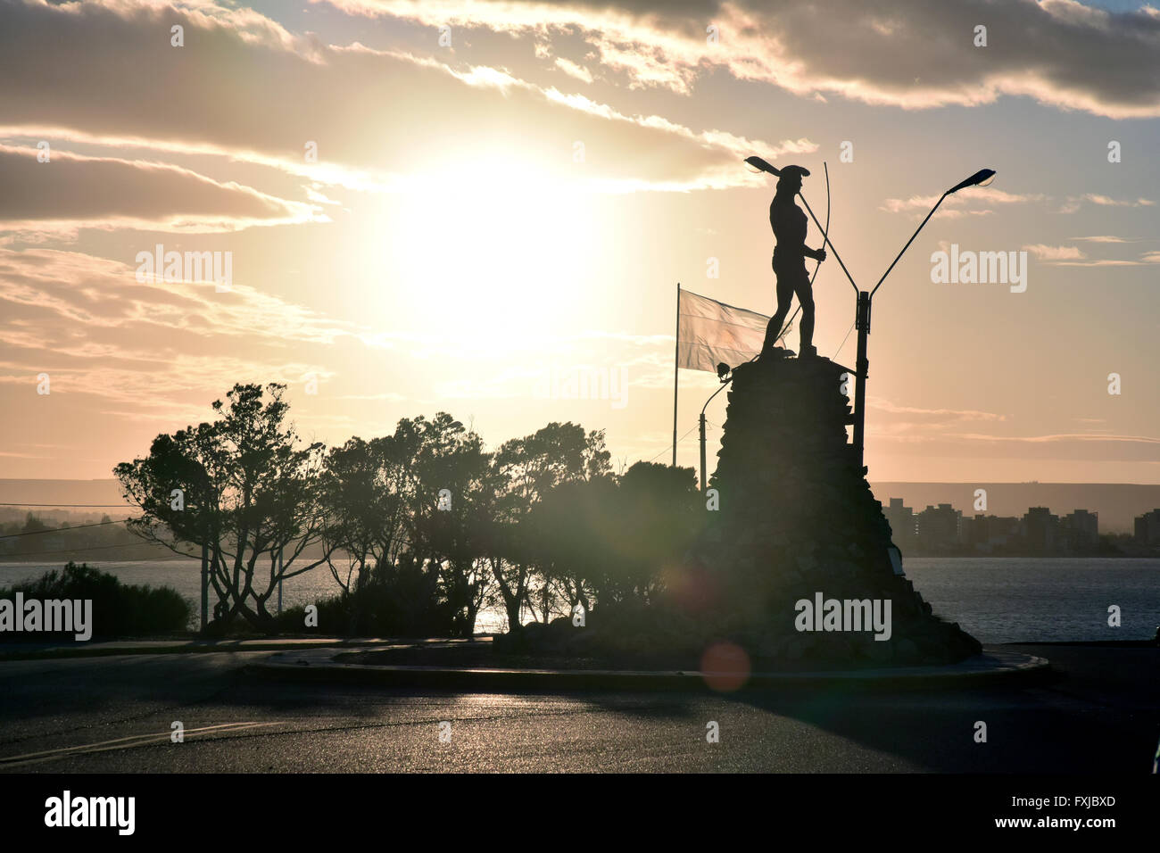 Denkmal für die Tehuelche-Indianer Stockfoto